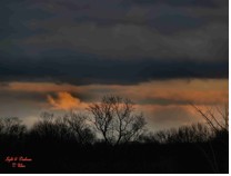 clouds and sunset over brushland